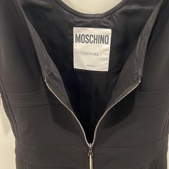 Moschino Couture Front Zip Black Dress - Picture 8 of 13
